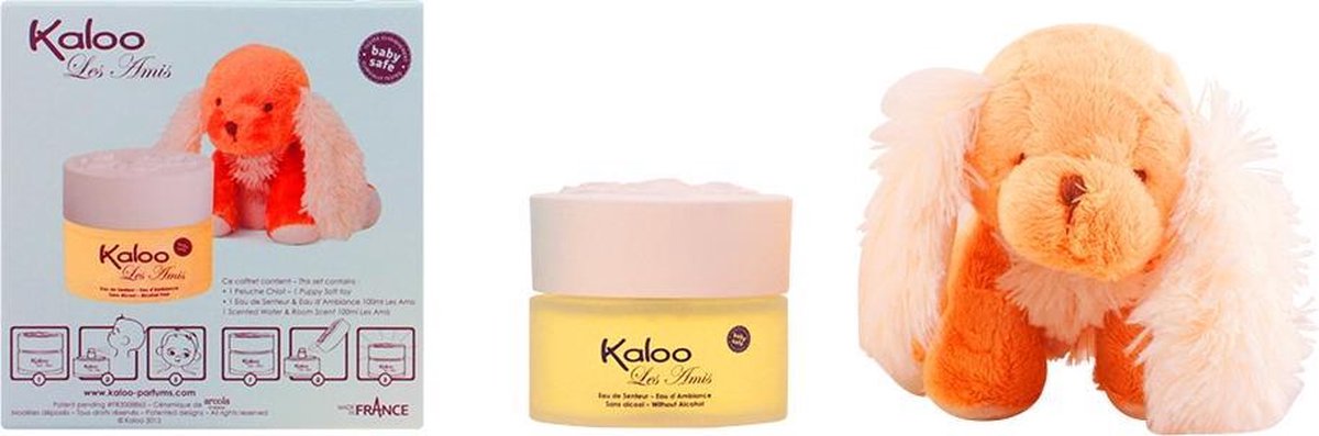 Kaloo Les Amis by Kaloo 100 ml - Eau De Senteur Spray / Room Fragrance Spray (Alcohol Free) + Free Fluffy Puppy