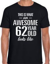 Awesome 62 year / 62 jaar cadeau t-shirt zwart heren 2XL