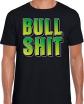 Bullshit fun tekst t-shirt zwart heren 2XL
