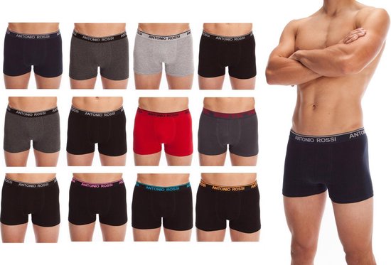 Antonio Rossi Boxershort Heren - Heren Ondergoed - 12 Stuks - Korte Pijp -  Dark - S | Bestel nu!