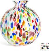 Design Bolvase with neck - Fidrio CANDY - glas, mondgeblazen - diameter 23 cm