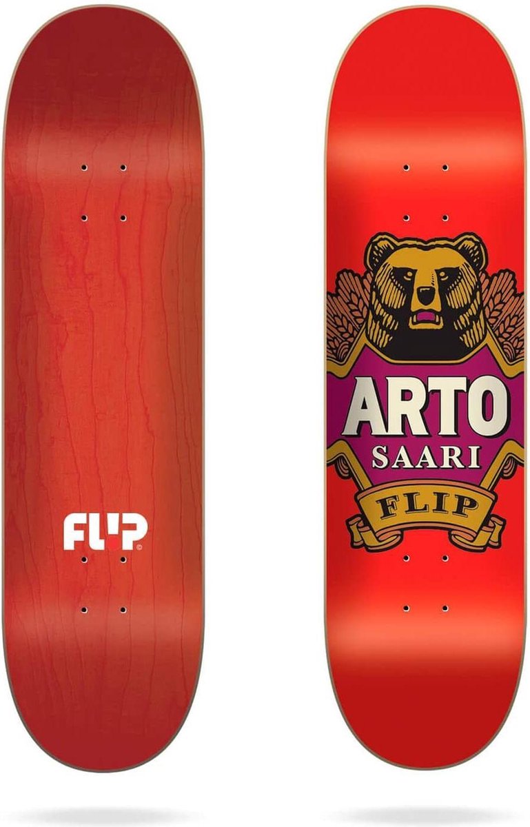 Flip Saari Bear Label Red 8.25'' skateboard deck | bol.com