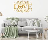 Muursticker Love Sier -  Goud -  100 x 71 cm  -  woonkamer  slaapkamer  engelse teksten  alle - Muursticker4Sale