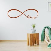 Muursticker Infinity Love -  Bruin -  160 x 51 cm  -  woonkamer  slaapkamer  engelse teksten  alle - Muursticker4Sale