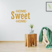Muursticker Home Sweet Home -  Goud -  100 x 68 cm  -  woonkamer  engelse teksten  alle - Muursticker4Sale