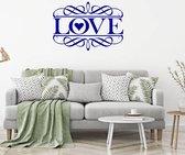 Muursticker Love Sier -  Donkerblauw -  60 x 43 cm  -  woonkamer  slaapkamer  engelse teksten  alle - Muursticker4Sale