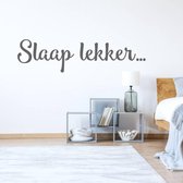Muursticker Slaap Lekker - Donkergrijs - 120 x 30 cm - nederlandse teksten slaapkamer baby en kinderkamer