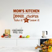 Muursticker Mom's Kitchen -  Bruin -  160 x 83 cm  -  keuken  engelse teksten  alle - Muursticker4Sale