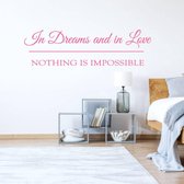 Muursticker Nothing Is Impossible - Roze - 80 x 22 cm - engelse teksten slaapkamer