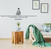 Muursticker Happiness Does Not Depend On What You Have Or Who You Are It Solely Relies On What You Think -  Groen -  80 x 27 cm  -  woonkamer  engelse teksten  slaapkamer  alle - M