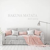 Hakuna Matata -  Zilver -  160 x 32 cm  -  woonkamer  slaapkamer  engelse teksten  alle - Muursticker4Sale