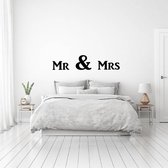 Muursticker Mr & Mrs -  Lichtbruin -  160 x 35 cm  -  slaapkamer  alle - Muursticker4Sale