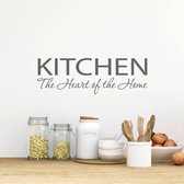 Muursticker Kitchen The Heart Of The Home -  Donkergrijs -  80 x 27 cm  -  keuken  engelse teksten  alle - Muursticker4Sale