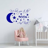 Muursticker We Love You To The Moon And Back -  Donkerblauw -  120 x 82 cm  -  baby en kinderkamer - baby  baby en kinderkamer  engelse teksten  alle - Muursticker4Sale