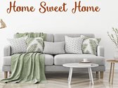 Muursticker Home Sweet Home -  Bruin -  120 x 15 cm  -  woonkamer  engelse teksten  alle - Muursticker4Sale