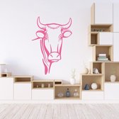 Muursticker Stier -  Roze -  83 x 120 cm  -  slaapkamer  woonkamer  alle muurstickers  dieren - Muursticker4Sale