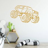 Muursticker Monster Truck -  Goud -  140 x 88 cm  -  baby en kinderkamer  alle - Muursticker4Sale