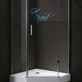 Muursticker Get Naked - Lichtblauw - 80 x 39 cm - badkamer