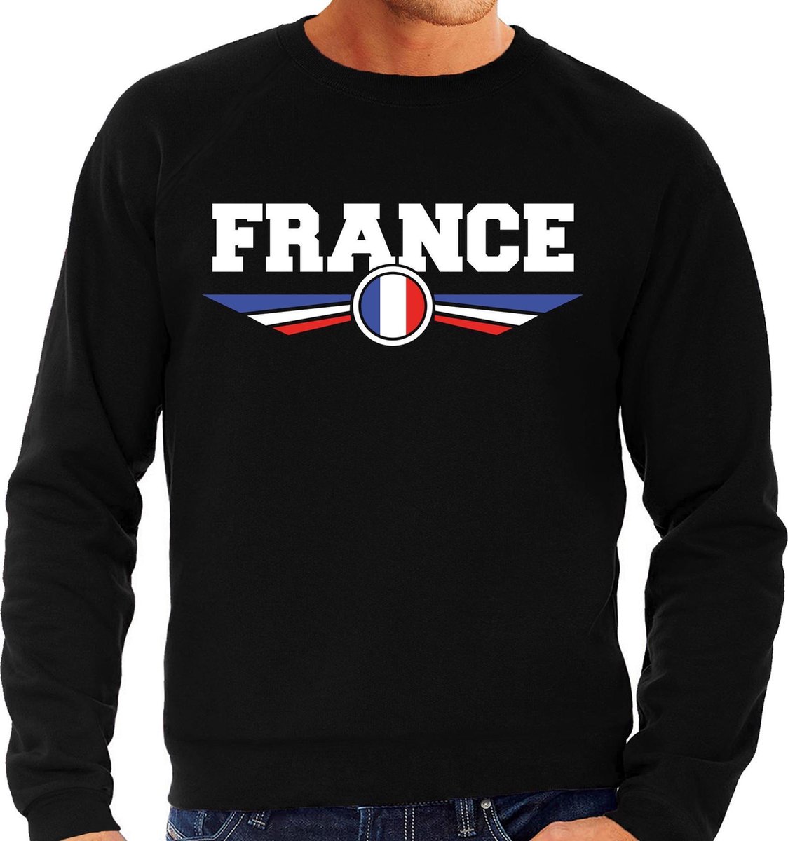 Frankrijk / France landen sweater / trui zwart heren S