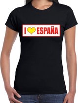 I love Espana / Spanje landen t-shirt zwart dames M