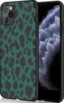 iMoshion Design voor de iPhone 11 Pro hoesje - Luipaard - Groen / Zwart