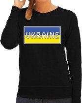 Oekraine / Ukraine landen sweater zwart dames L