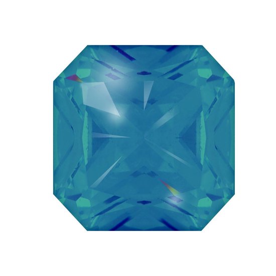 Quiges - Eligo Verwisselbaar Glas geslepen 12 mm Vierkant Zirkonia Oceaan Blauw voor Zilveren Ring - 12 mm - ER12S012