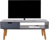 Lifa Living - TV Meubel Venetië - Grijs - MDF en Metaal - met Lade - Max gewicht: 15 kg - 100 x 40 x 40 cm