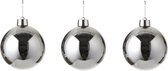 3x Grote kunststof kerstballen zilver 15 cm - Grote onbreekbare kerstballen - Zilveren kerstversiering/kerstdecoratie