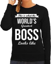 Worlds greatest boss/ baas cadeau sweater zwart voor dames M