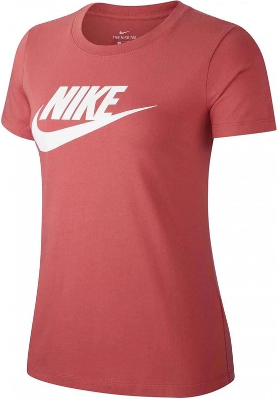 Nike Essential Icon Futura Sportshirt Dames - Rood/Wit - Maat S | bol.com