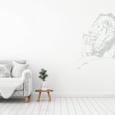 Muursticker Leeuw Met Welp -  Lichtgrijs -  54 x 80 cm  -  slaapkamer  woonkamer  dieren - Muursticker4Sale