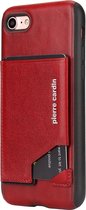 Rood hoesje Pierre Cardin - Backcover - Leer - Stijlvol - iPhone 7-8 Plus - Luxe cover