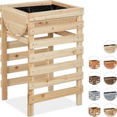 relaxdays moestuinbak op poten - kweekbak - kruidenbak - moestuintafel - kweektafel - hout natuur, M