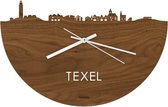 Skyline Klok Texel Notenhout - Ø 40 cm - Woondecoratie - Wand decoratie woonkamer - WoodWideCities