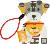 Easy Walk Mini hondenharnas en lijn – Hondentuigje en riem - Anti-trek – 210 cm – Rood