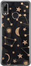 Huawei P Smart 2019 hoesje siliconen - Counting the stars | Huawei P Smart (2019) case | zwart | TPU backcover transparant