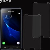 2 STKS voor Galaxy J3 (2017) (EU-versie) 0,26 mm 9H Oppervlaktehardheid 2,5D Explosiebestendig Niet-volledig scherm Gehard glas Zeeffilm