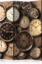 Kamerscherm - Scheidingswand - Vouwscherm - Old Clocks [Room Dividers] 135x172 - Artgeist Vouwscherm