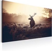 Schilderijen Op Canvas - Schilderij - Lurking Deer 90x60 - Artgeist Schilderij