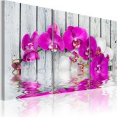 Schilderijen Op Canvas - Schilderij - harmony: orchid - Triptych 120x80 - Artgeist Schilderij