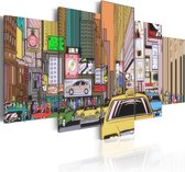 Schilderijen Op Canvas - Schilderij - A drawing of a city 200x100 - Artgeist Schilderij