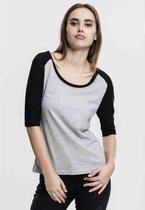 Urban Classics Raglan top -XL- 3/4 Contrast Grijs/Zwart