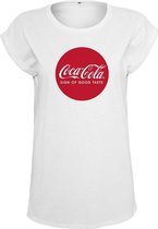 Merchcode Dames Tshirt -M- Coca Cola Round Logo Wit