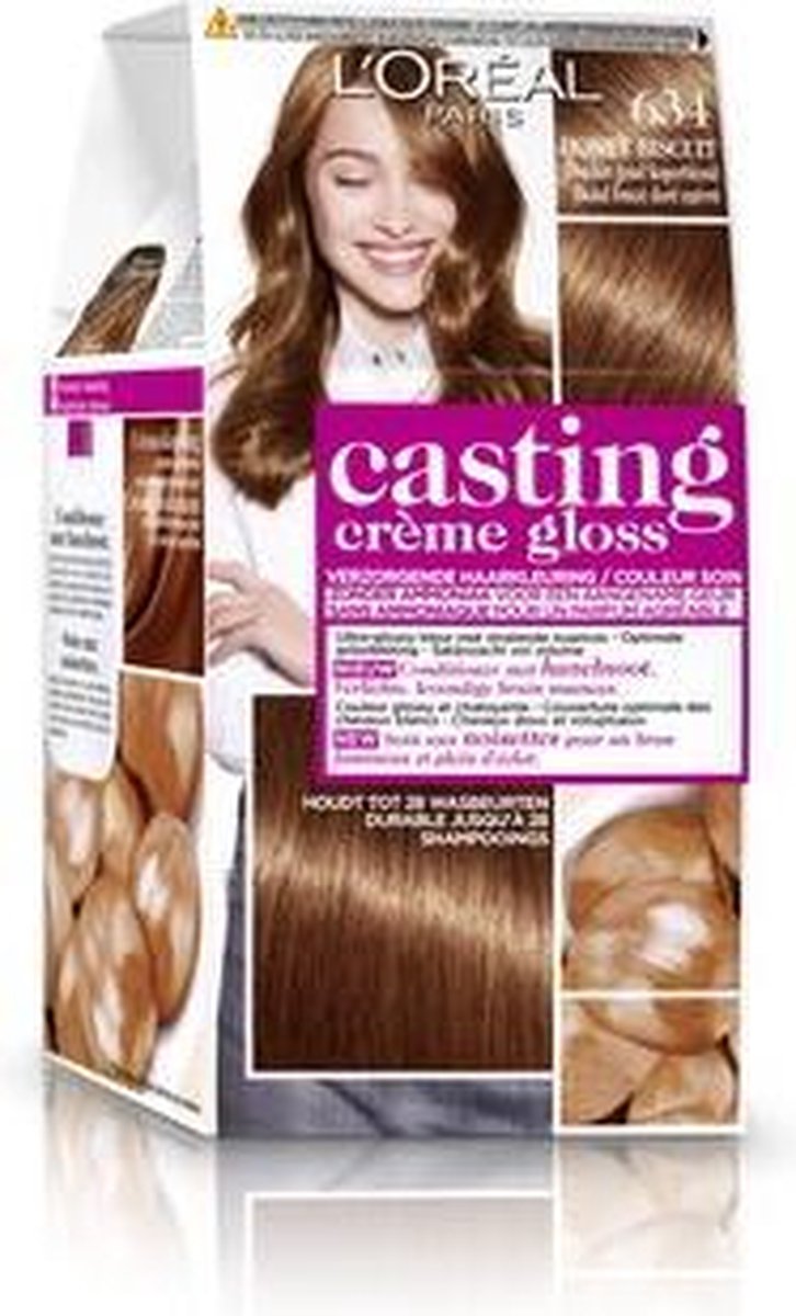 3x L'Oréal Casting Creme Gloss Haarverf 634 Donker Goudkoperblond