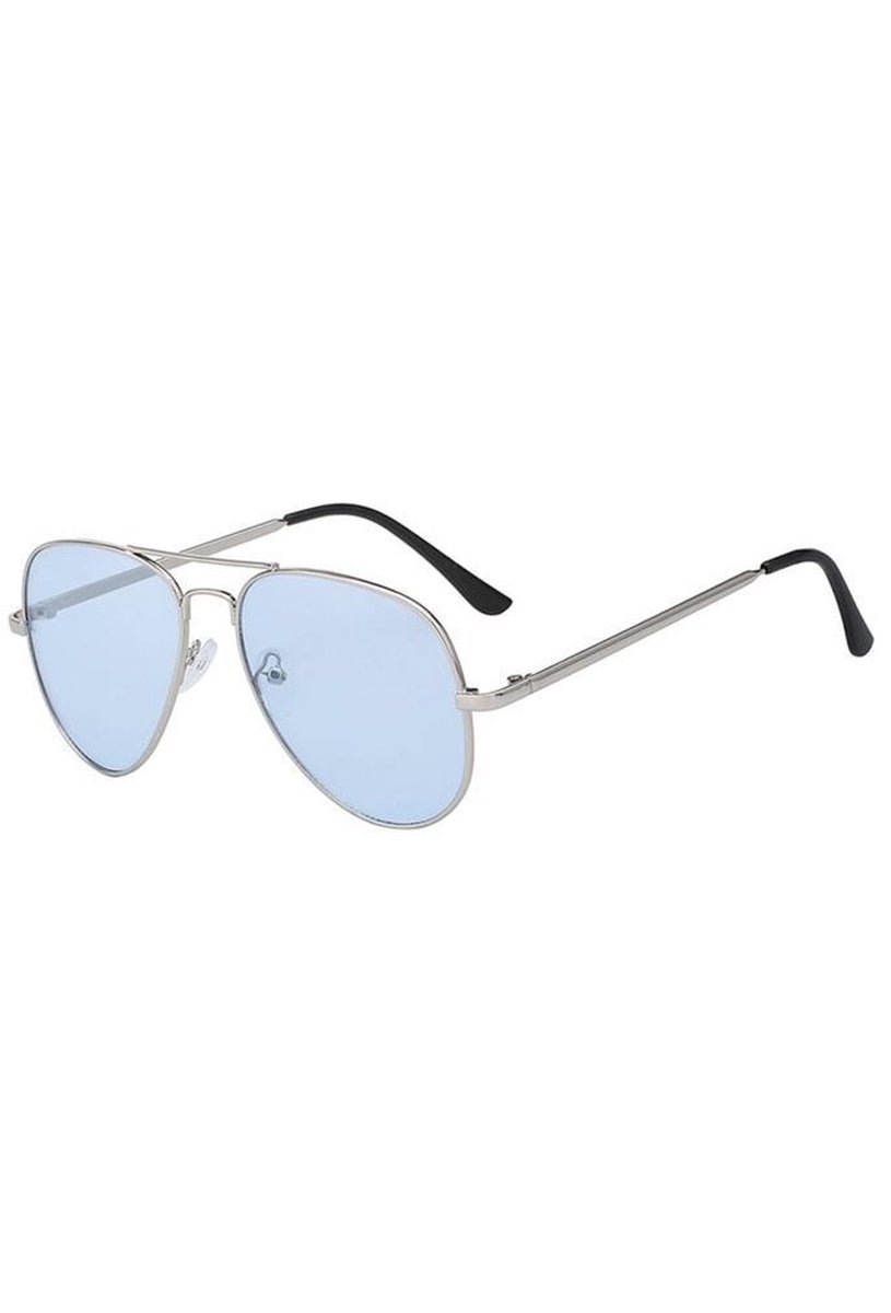 KIMU bril blauwe glazen heren pilotenbril - zonnebril goud avator piloot montuur