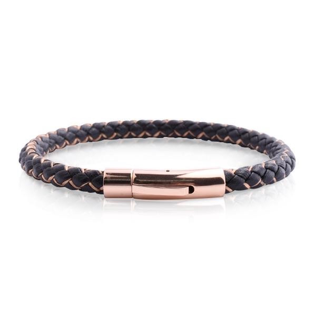 Armband Heren - Armband Mannen - Armband Dames - Heren Armband - Armband - Leer met Goudkleurige Schakel - Mason