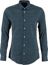 Only & sons blauw gestreept stretch overhemd - valt kleiner - Maat M