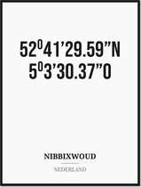Poster/kaart NIBBIXWOUD met coördinaten