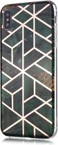 iPhone Xs / X Hoesje - Marble Design - Emerald Green